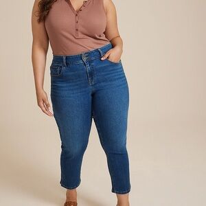 Maurices Blue Regular Curvy High Rise Slim Straight Ankle Jeans Women’s 22W